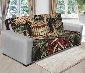 Skull And Roses Tattoo Print Futon Protector