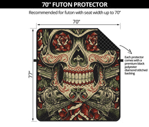 Skull And Roses Tattoo Print Futon Protector