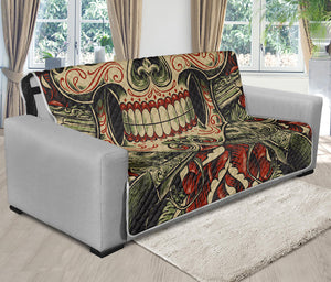 Skull And Roses Tattoo Print Futon Protector