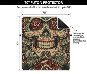 Skull And Roses Tattoo Print Futon Protector