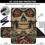 Skull And Roses Tattoo Print Loveseat Protector