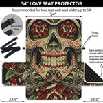 Skull And Roses Tattoo Print Loveseat Protector