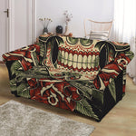 Skull And Roses Tattoo Print Loveseat Slipcover