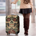 Skull And Roses Tattoo Print Luggage Cover