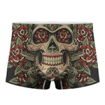 Skull And Roses Tattoo Print Men's Boxer Briefs