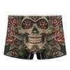 Skull And Roses Tattoo Print Men's Boxer Briefs