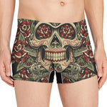 Skull And Roses Tattoo Print Men's Boxer Briefs