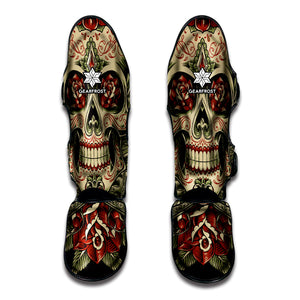 Skull And Roses Tattoo Print Muay Thai Shin Guard