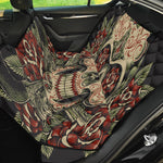 Skull And Roses Tattoo Print Pet Car Back Seat Cover