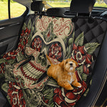 Skull And Roses Tattoo Print Pet Car Back Seat Cover