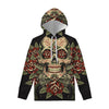 Skull And Roses Tattoo Print Pullover Hoodie