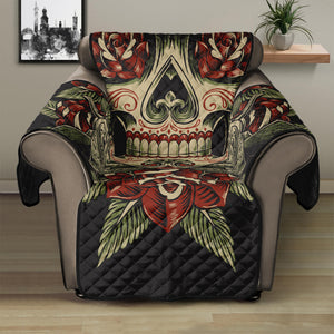 Skull And Roses Tattoo Print Recliner Protector