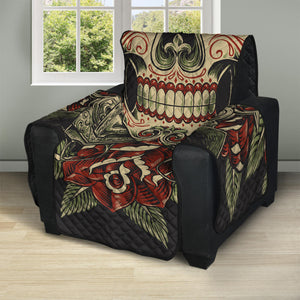 Skull And Roses Tattoo Print Recliner Protector