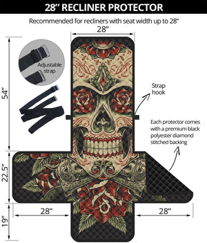 Skull And Roses Tattoo Print Recliner Protector