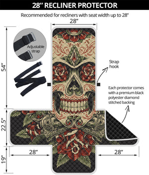 Skull And Roses Tattoo Print Recliner Protector