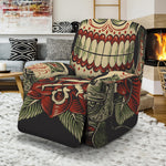 Skull And Roses Tattoo Print Recliner Slipcover