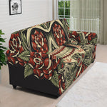 Skull And Roses Tattoo Print Sofa Cover