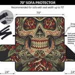 Skull And Roses Tattoo Print Sofa Protector