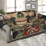 Skull And Roses Tattoo Print Sofa Protector