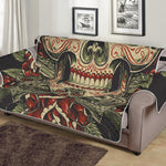 Skull And Roses Tattoo Print Sofa Protector