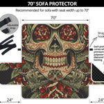 Skull And Roses Tattoo Print Sofa Protector