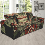 Skull And Roses Tattoo Print Sofa Slipcover