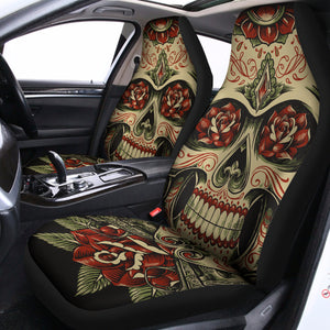 Skull And Roses Tattoo Print Universal Fit Car Seat Covers