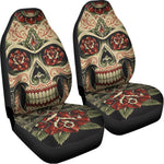 Skull And Roses Tattoo Print Universal Fit Car Seat Covers