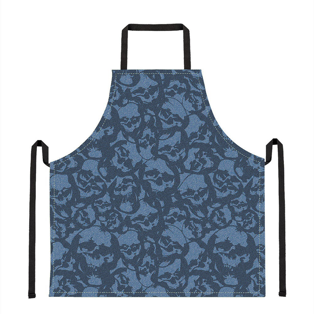 Skull Denim Jeans Pattern Print Apron