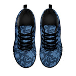 Skull Denim Jeans Pattern Print Black Sneakers