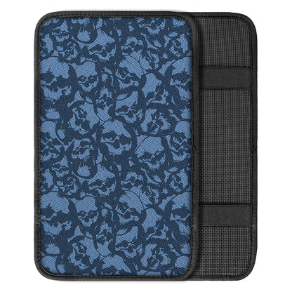 Skull Denim Jeans Pattern Print Car Center Console Cover