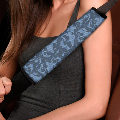 Skull Denim Jeans Pattern Print Car Seat Belt Covers