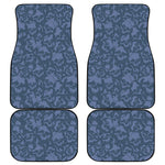 Skull Denim Jeans Pattern Print Front and Back Car Floor Mats