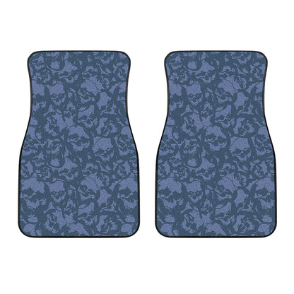 Skull Denim Jeans Pattern Print Front Car Floor Mats