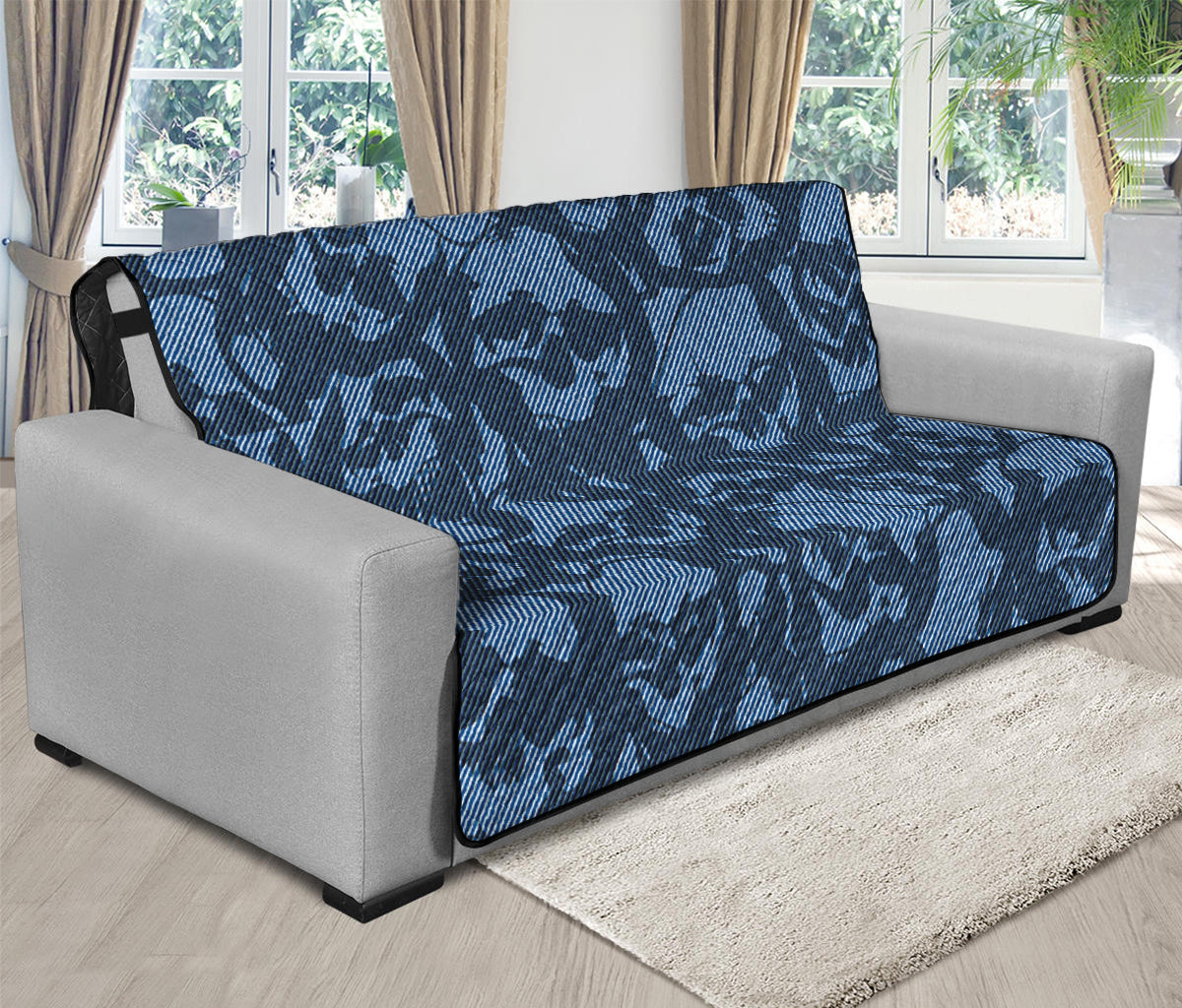 Skull Denim Jeans Pattern Print Futon Protector