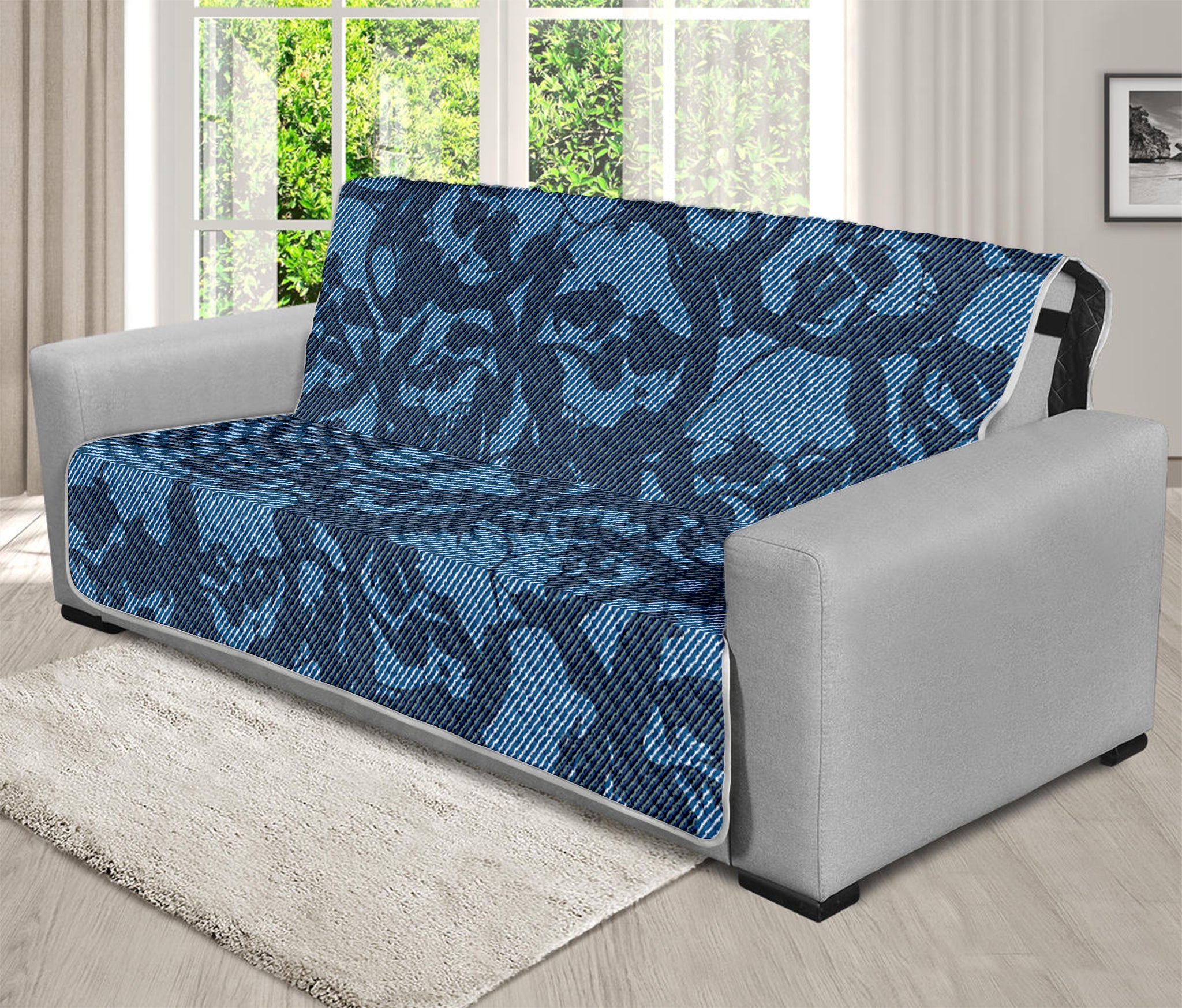 Skull Denim Jeans Pattern Print Futon Protector