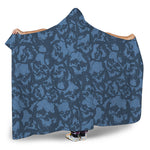 Skull Denim Jeans Pattern Print Hooded Blanket