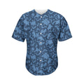 Skull Denim Jeans Pattern Print Men's Baseball Jersey