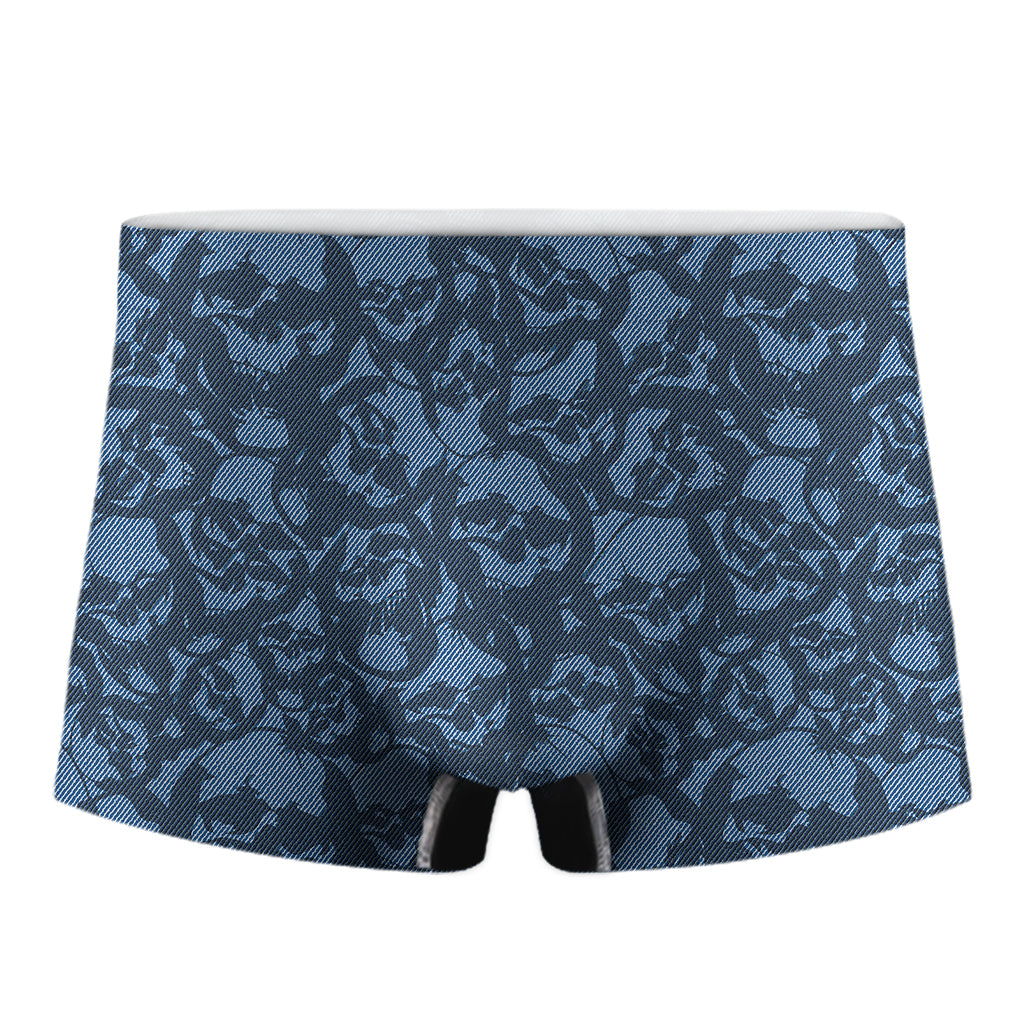 Skull Denim Jeans Pattern Print Men's Boxer Briefs