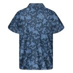 Skull Denim Jeans Pattern Print Men's Short Sleeve Shirt
