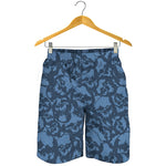 Skull Denim Jeans Pattern Print Men's Shorts