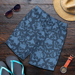 Skull Denim Jeans Pattern Print Men's Shorts