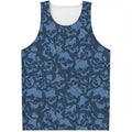 Skull Denim Jeans Pattern Print Men's Tank Top