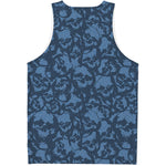 Skull Denim Jeans Pattern Print Men's Tank Top