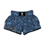 Skull Denim Jeans Pattern Print Muay Thai Boxing Shorts
