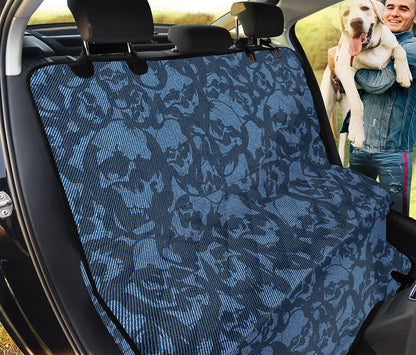 Skull Denim Jeans Pattern Print Pet Car Back Seat Cover