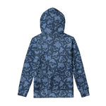 Skull Denim Jeans Pattern Print Pullover Hoodie
