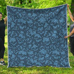 Skull Denim Jeans Pattern Print Quilt