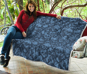 Skull Denim Jeans Pattern Print Quilt