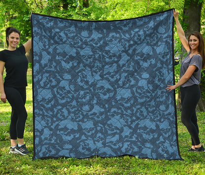 Skull Denim Jeans Pattern Print Quilt